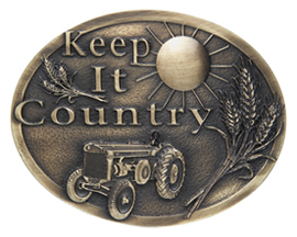 Keep it Country Tractor buckle in brass